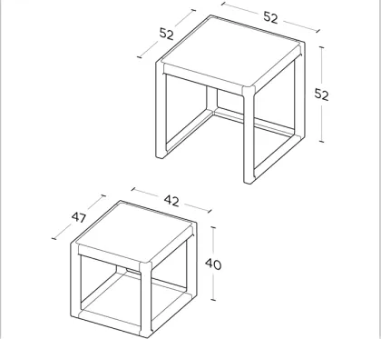 "Inkstone" Marble Side Table Nest
