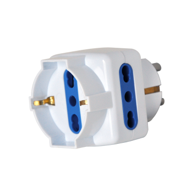 Pack of 3 Outlets: 2x 10/16A Sockets & 1x Schuko Socket - Safeline SL1040A Multi Adapter