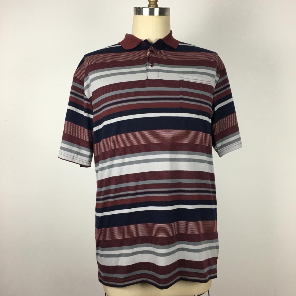 Striped Shirt Casual Herren -Polo -Hemd Plus Size