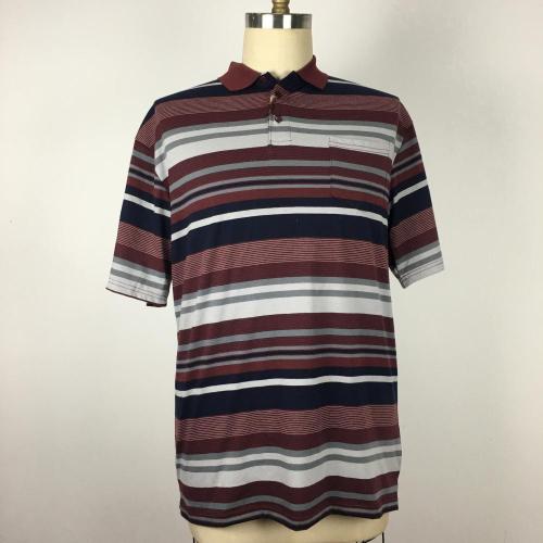 Striped Shirt Casual Men's plus size polo shirt