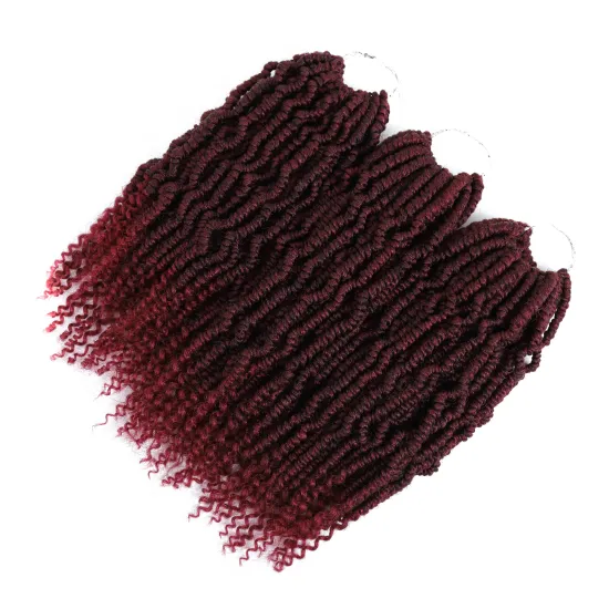 Synthetic Passion Twists Curly Crotchet Hair Extensions Ombre Crochet Braids Kinky Curly 14/16inch BOMB Twist Braiding Hair Bulk