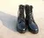High Sole Genuine Leather Black Police Anti-roit Boots