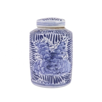 RZKT11 -O Blu e bianco Modello di fiori in porcellana Caddy - Regalo di decorazione della casa di alta qualità per la casa