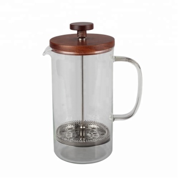 CoffeeSeries Borosilicate Glass French Press of Wood Lid