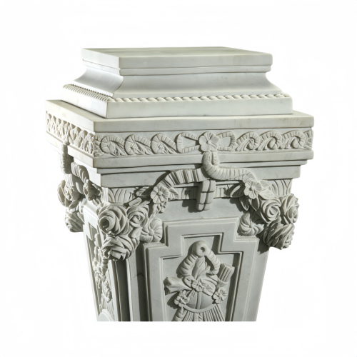 Base clásica de mármol blanco para urnas