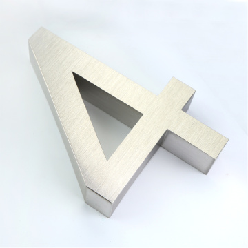3D Brushed Stainless Steel Address Number Letter