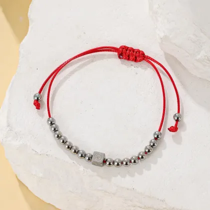 Yiwu Aceon Velle Stainless Steel Red Nylon Rope Hand Braid Bracelet