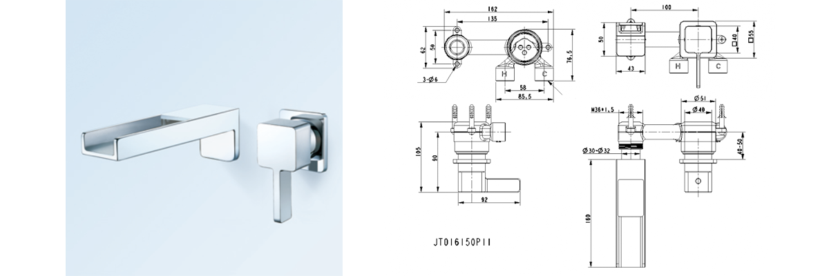 wall mounted basin faucet