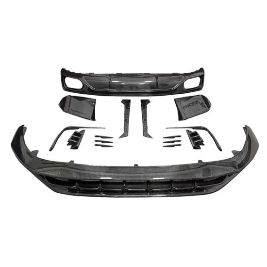 ABT Carbon Fiber Small Kit for AUDI Q8 2019-2022: Front Lip, Back Lip, and Light Eyebrow Blade