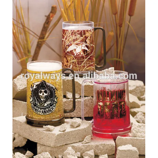 Promotional 450ml plastic freezable beer mug