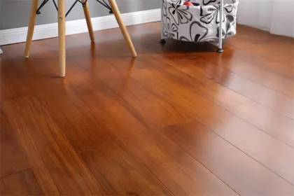 prefinished golden color burma teak flooring