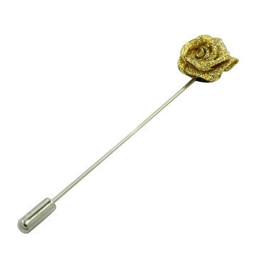 Brooch with copper pin and gold rose, various designs are available