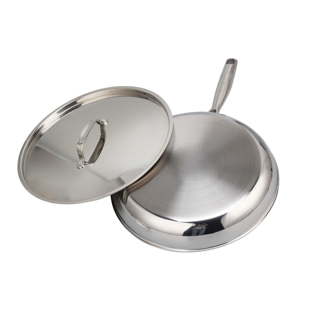 Browne Thermalloy® Tri-Ply Stainless Steel Fry Pan - 17L x 8W x 1 1/2H