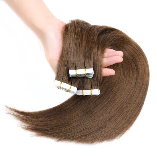 100% Virgin Remy Quality Hair Natural Black Brazilian Russia Double Drown Full Ends Invisible Human Hair Tape In Hair Extensions