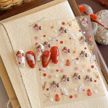 Chinese Manufactured Valentine's Day Glitter Nail Stickers for Press-Ons - Waterproof New Year Decorations