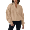 Women`s Oversized Half Zip Sweatshirt