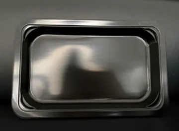 Clear plastic PET food packaging tray with lid