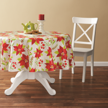 Tablecloth PE with Needle-punched Cotton  Flower Round