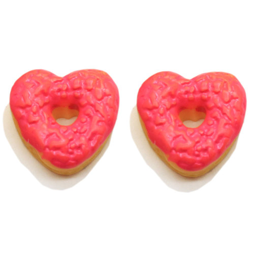 18 * 18mm Heart Shape Resin Charms Flatback Food Ornament dla dzieci Dekoracja domu dla lalek