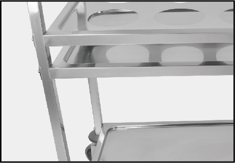 Stainless steel hand-push dining trolley for hotels