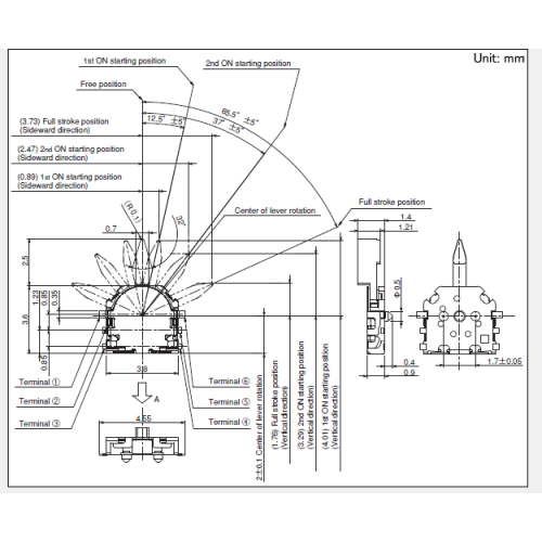 Small two-way two-level perception Detection switch