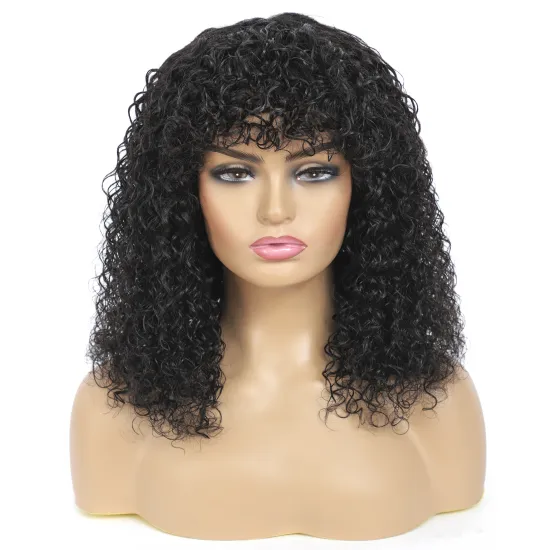 High Quality Wholesale With Fringe 100% Human Hair Cheapest Bob Curly Wave For Black Women Real Human Hair Wigs