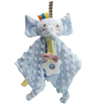 MOQ rendah Moq Super Soft Swadling Mewah Bayi Penghibur, Selimut Keamanan Dengan Teether and Bow Gift Set
