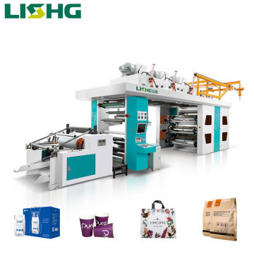 Central Drum Flexo Printing Machine for 6 Color 1200mm Width Plastic Bags