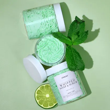 Natural Mint Lime Whipped Soap - Private Label Skin Deep Cleansing Refreshing Shower