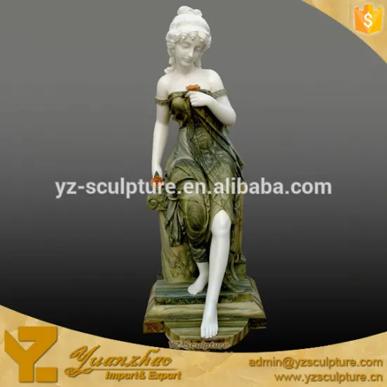 outdoor decoration carved nature marble of beautiful lady statues
