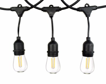7m 10m 15m S14 waterproof led string light with 10/12/15/24 sockets S14 2w E26 led filament bulb