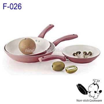 white ceramic coated deep frying pan bakelite pink painting electric hot pot pan