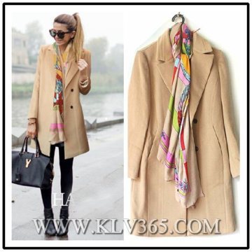 European Design Women Ladies Fashion Winter Wool Long Coat