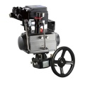 Position Spring Return SS304 Pneumatic 3way Ball Valve