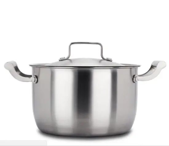 Stainless Steel 2 Handles Saucepan with Lid