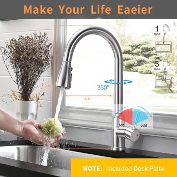 Hilahin Pababa ang Sprayer Touchless Kitchen Faucet