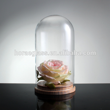 Promotion garden decoration! glass cake dome with wood base for home decor or wedding gifts or cake tools