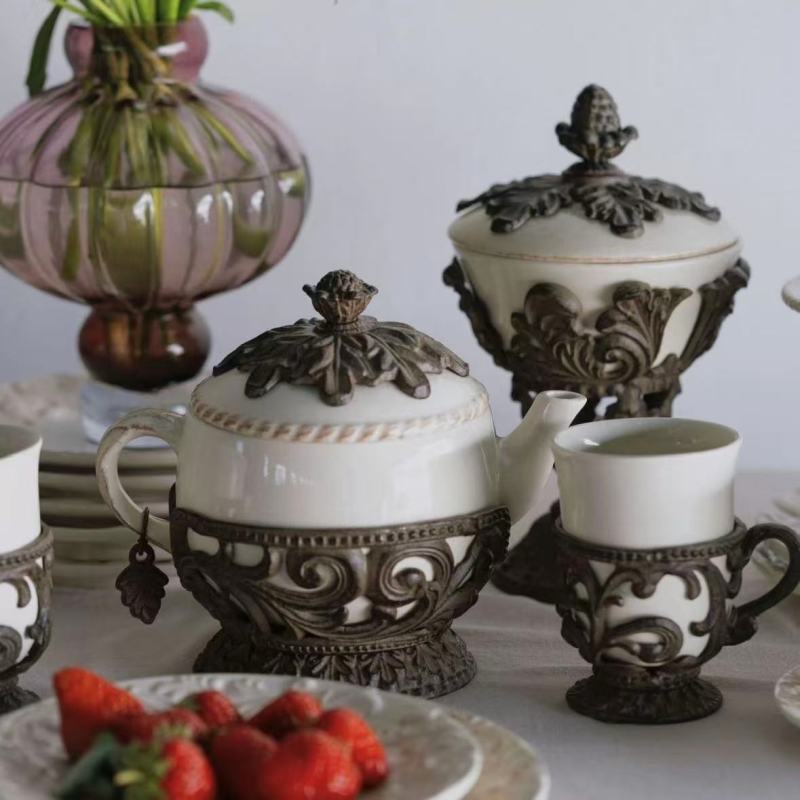 Elegant Fusion Porcelain & Metal Dinnerware