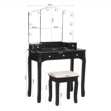 Black Bedroom Dresser Wooden Legs Dressing Room Table