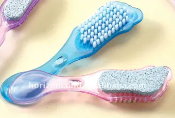 PUB-35 Plastic foot-shaped Nail Brush with Pumice