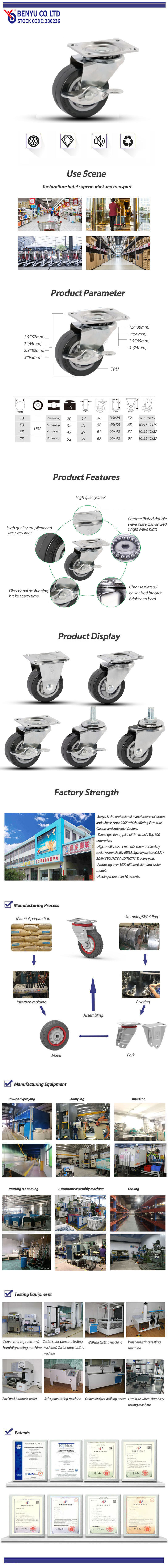 Polyurethane Black Industrial Casters