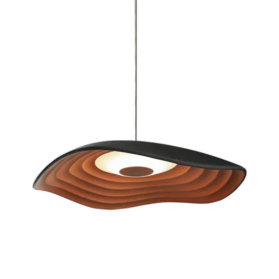 Undulating Resin Lotus Leaf Bedside Chandelier