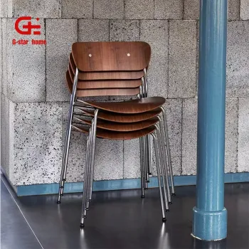 Modern Nordic Dining Chair Set with Metal Legs for Kitchen and Restaurant