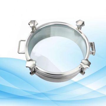Sanitary Stainless Steel Glass Top Mounted Tank Manhole Cover with Gasket