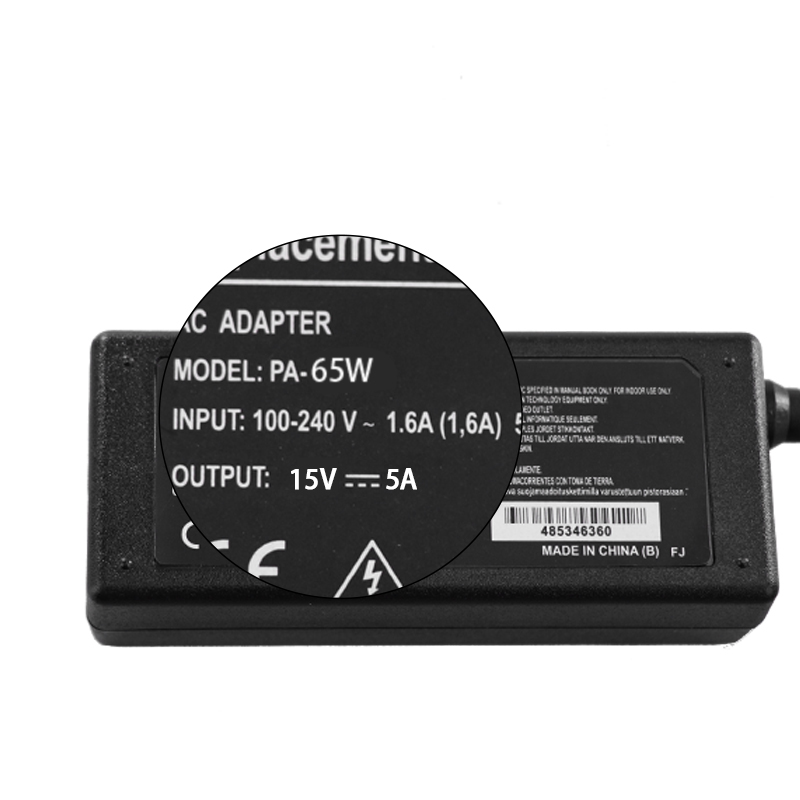 75W Power 15V5A Toshiba Laptop Charger