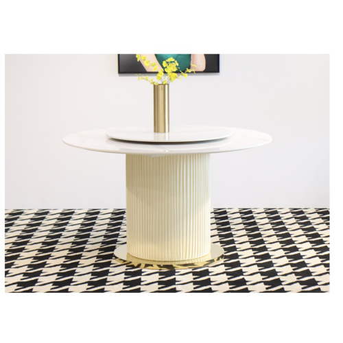 Modern Simple Marble Table With Rotary Table