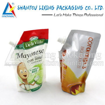 LIXING PACKAGING logo spout pouch, logo spout bag, logo pouch with spout, logo bag with spout, logo spout pouch bag
