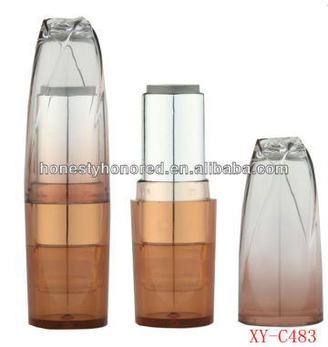 Golden color plastic clear lipstick container new empty plastic lipstick