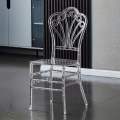 Modern Acrylic Stacking Kitchen White Cushion Chair