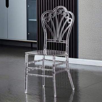 Modern Acrylic Stacking Kitchen White Cushion Chair